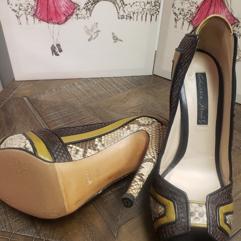 Chrissie Morris Python Leather Pumps - image 7